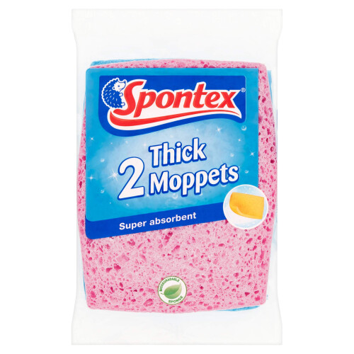 Spontex 2 Thick Sponge Moppets, 16 x 12cm 1