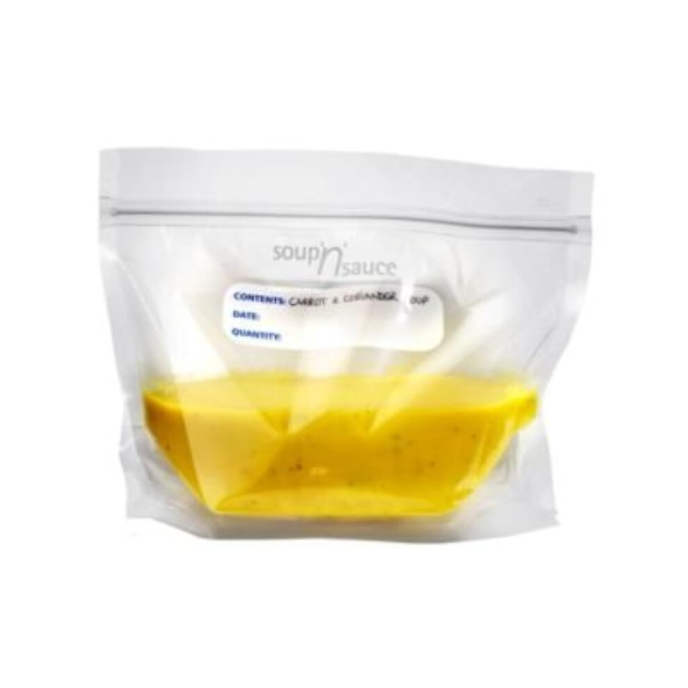 Lakeland Soup 'n' Sauce Sealed Freezer Clear Storage Bags, 1 Litre - Pack of 20