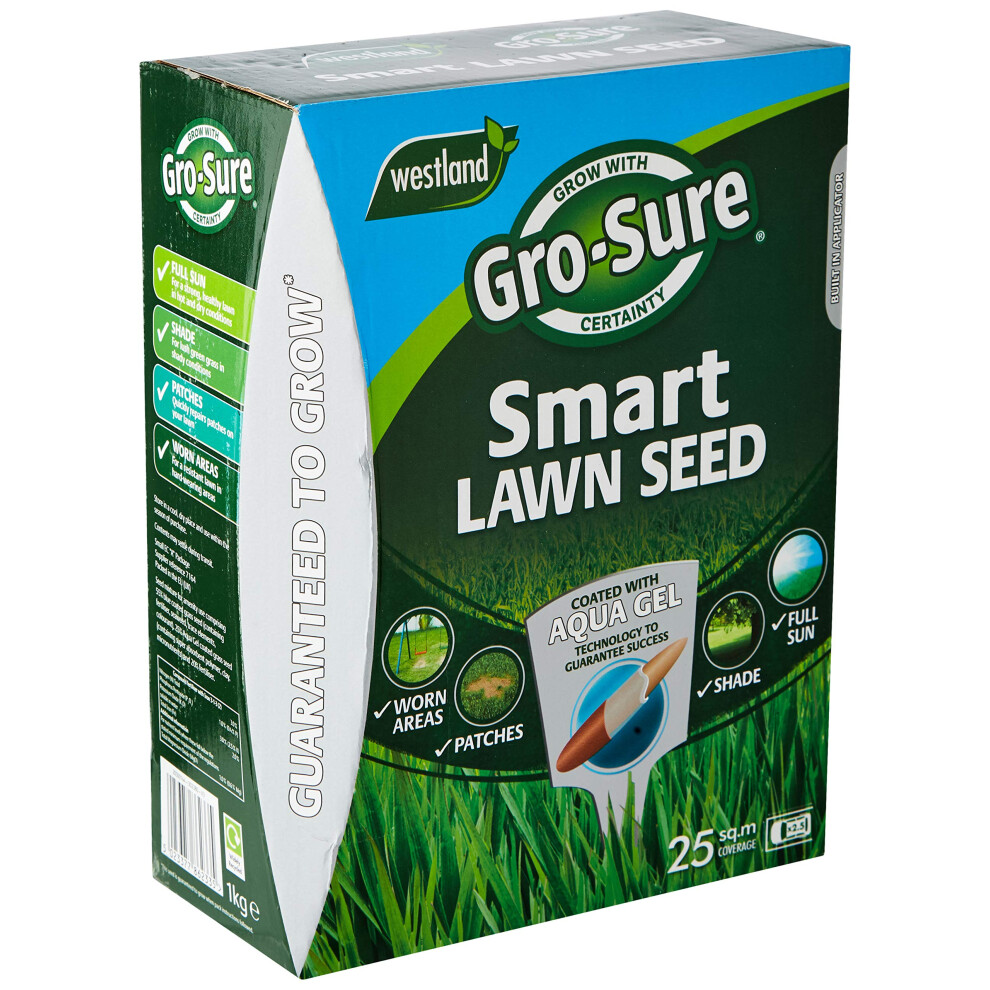 Westland Gro-Sure Aqua Gel Coated Smart Grass Lawn Seed, 25 M2, 1 Kg