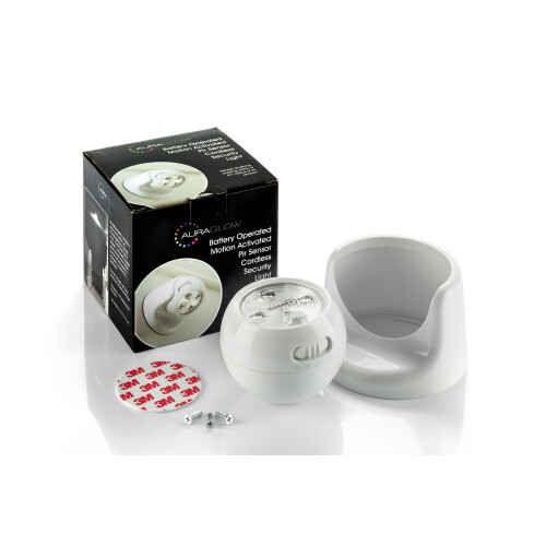 Auraglow Battery Operated Motion Activated PIR Sensor Removable Cordless LED Security Light (White, without Batteries) 1