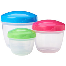 Sistema TO GO Snack 'n' Nest Food Storage Containers | 150 ml, 305 ml, 520 ml | Small Nesting Snack Pots | BPA-Free | Assorted Colours | 3 Count