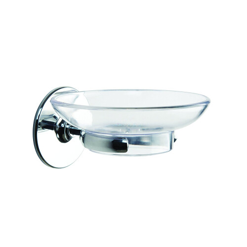 Croydex Croydex Chrome Duo Fix Glue or Screw Fix Slim Design Soap Dish