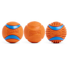 Chuckit! Fetch Medley Gen 3 Rubber Dog Balls, Ultra Ball, Rugged Ball, Fetch Balls for Dogs Launcher Compatible Dog Toy, Medium, 3 Pack