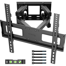 BONTEC TV Wall Mount for 23-70 Inch LED LCD, Swivels Tilts Extends Double Arm Full Motion TV Wall Bracket Holds up to 45kg, Includes HDMI Cable,