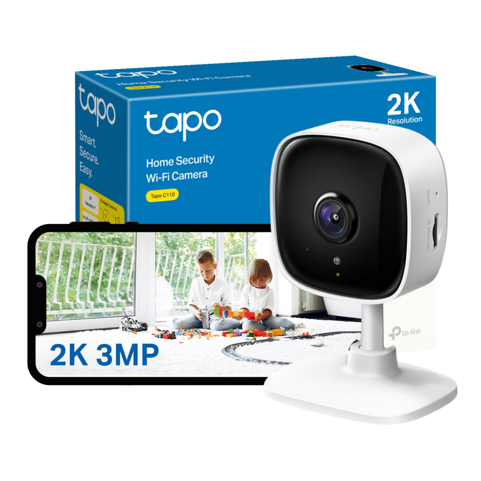 Tapo C110 2K 3Mp Indoor Camera House Security Camera, Wifi Camera, No Monthly Fee, Ai Detection, Dog Puppy Camera, Baby Camera Monitor, 2-Way Talk,