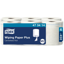 Tork 473414 Multipurpose Wiping Paper Towels/Paper Rolls Suitable for M2 Centrefeed System Big Dispensers/White / 6 x 150.7m / ? 18cm