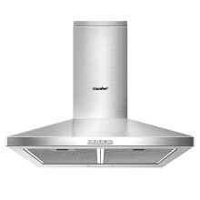 COMFEE' 60 cm Chimney Cooker Hood Stainless Steel Extractor Hood with LED and Recirculating & Ducting System Wall Mounted Range Hood 600 mm Extractor