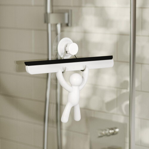 Umbra Umbra Buddy Adhesive Shower Squeegee, Window Squeegee with Silicone Blade, White 1