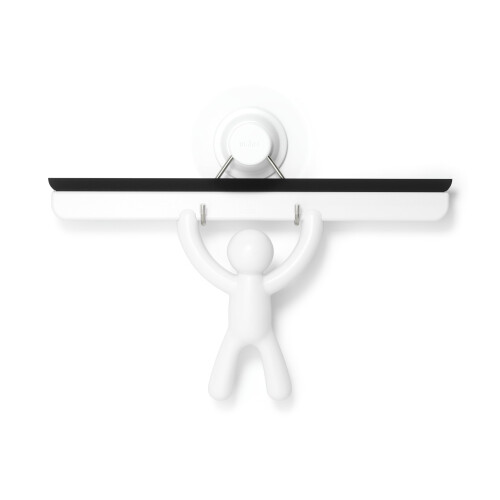 Umbra Umbra Buddy Adhesive Shower Squeegee, Window Squeegee with Silicone Blade, White