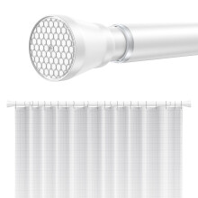 Shower Curtain Pole Extendable Curtain Poles 113-197cm Shower Curtain Rod no Drilling Tension Rods for Curtains Telescopic Extendable Curtain Rail for