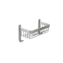 Croydex Aluminium Large Basket - Bathroom Storage Solution, Wall-Mounted Shower Caddy with Hooks, Chrome Bathroom Accessory, Rust-Free, Includes Wall