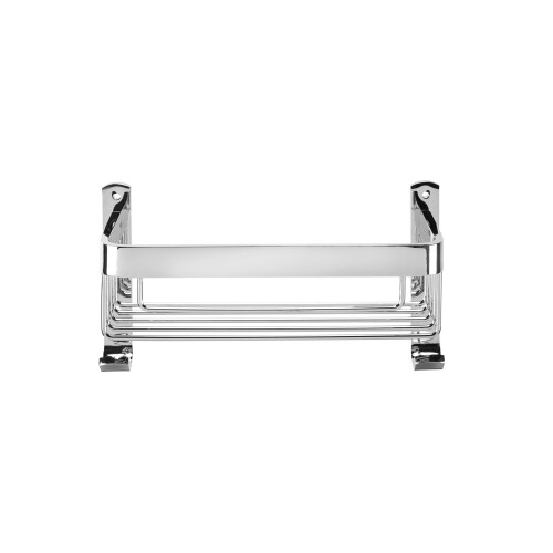 Croydex Croydex Aluminium Large Basket - Bathroom Storage Solution, Wall-Mounted Shower Caddy with Hooks, Chrome Bathroom Accessory, Rust-Free, Includes Wall 2