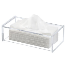 Discoball Acrylic Tissue Box Cover Clear Tissue Holder Napkin Dispenser for Home Office Car (Rectangular)