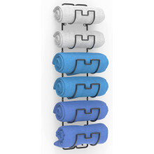 Towel Storage Rack Wall Mounted ? Hanging Towel Rack for Bathroom with 6 Compartments ? Metal Wine Rack Practical Towel Rail Organizer of Bathroom
