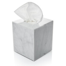 Acrylic Tissue Box Holder, Square Dispenser for Facial Tissues, Napkins, and Dryer Sheets. Perfect for Bathrooms, Desks, Countertops, Vanities,