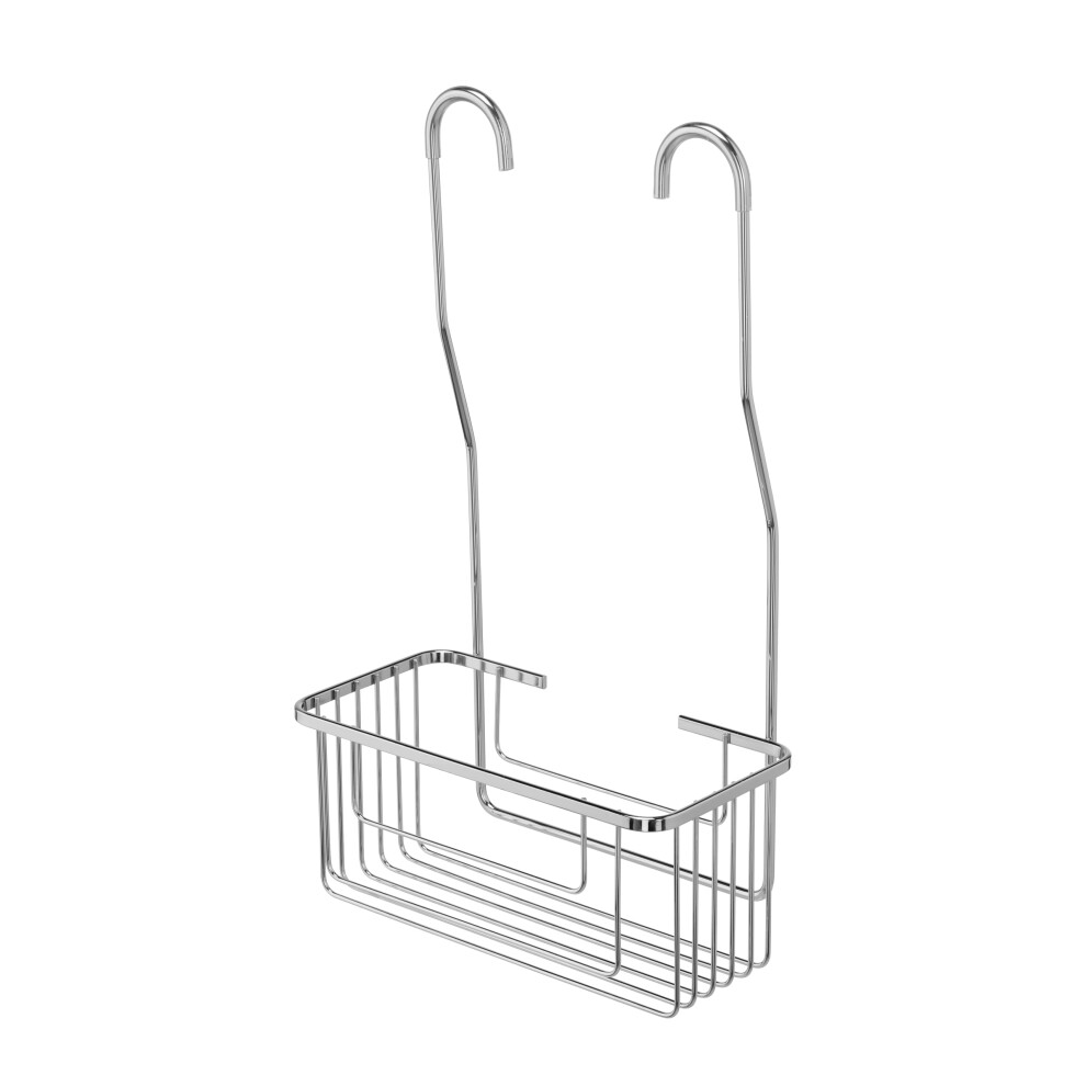 Croydex Bathroom Accessory - Easy Install, No-Drill Chrome Plated Steel Shower Mixer Caddy, Space-Saving Durable Bathroom Storage Unit, 5 Year