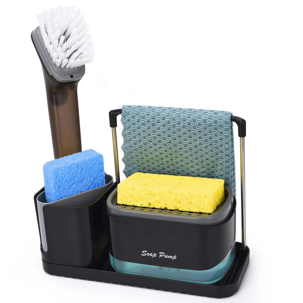 Soap Dispenser Kitchen Set,Washing Up Liquid Dispenser,Sink Organiser,Replenishable Detergent,Equipped With Sponge,Suitable For Kitchen Sink 5051220338218