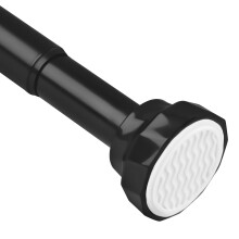 Extendable Shower Pole 76-256cm, Black Spring Tension Rod No Drill for Shower Curtain, ?25mm Curtain Rod for Bathroom, Bedroom
