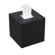 AITEE Acrylic Tissue Box Cover: Black Square Tissue Holder Napkin Dispenser for Home Bathroom Kitchen Bedroom Office Coffee Table Restaurant