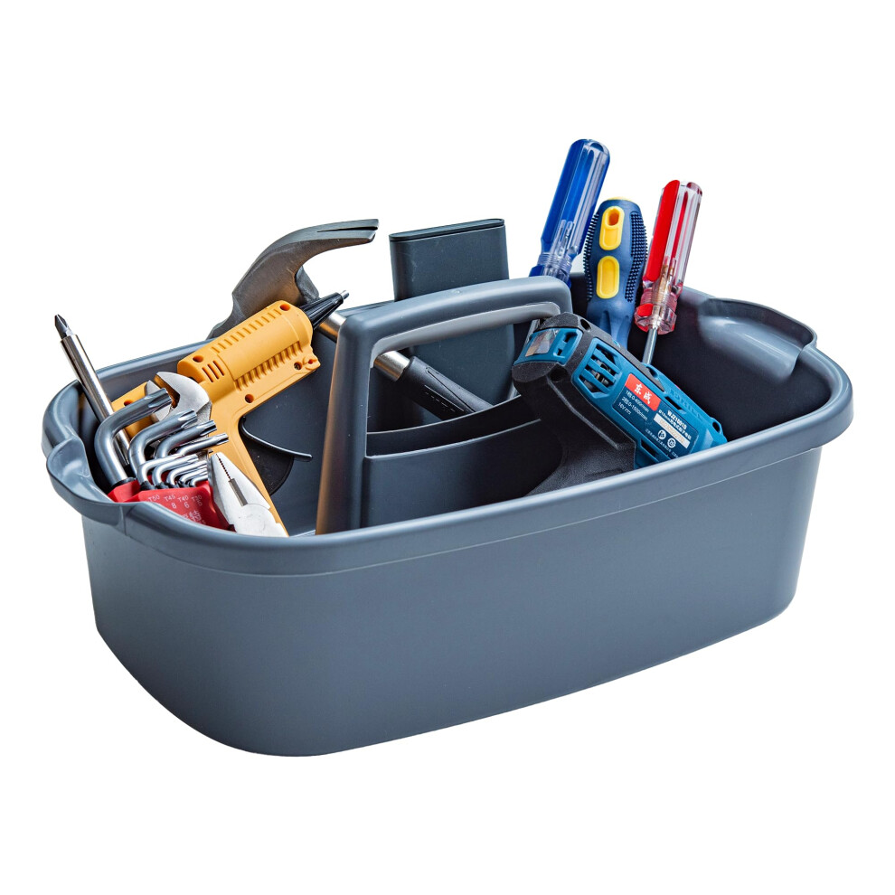 BOPPIE Versatile Home & Garden Utility Cleaning Caddy with Handle: All-Purpose Carry Tray for Bathroom, Kitchen, and Outdoor Cleaning Supplies