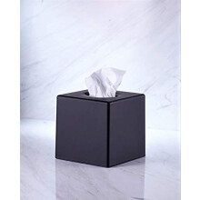 VINN DUNN BESPOKE CUBE Tissue Dispenser black, Square Tissue Box Cover Holder Kleenex Napkin Holder Bathroom Organizer Stand -Plastic ABS
