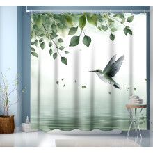 NEJLCTOROUS Leaves Shower Curtain, 3D HD Nature Green Leaves Bathroom Curtains, Waterproof Shower Curtains, Weighted Shower Curtains for Wet Room,Bath