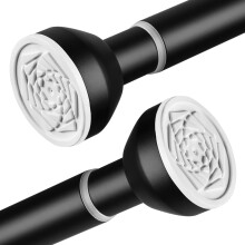 Shower Curtain Rail 125-205cm Stainless Steel Shower Curtain Rod Tension Rod for Curtains Extendable Curtain Poles for Bathroom Bedroom Window Closet