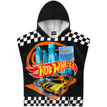 Get Trend Hot Wheels Bath Towel with Hood for Kids Absorbent Changing Robe Poncho Towel for Swimming Bath Shower Beach Holiday Essentials (Black Hot