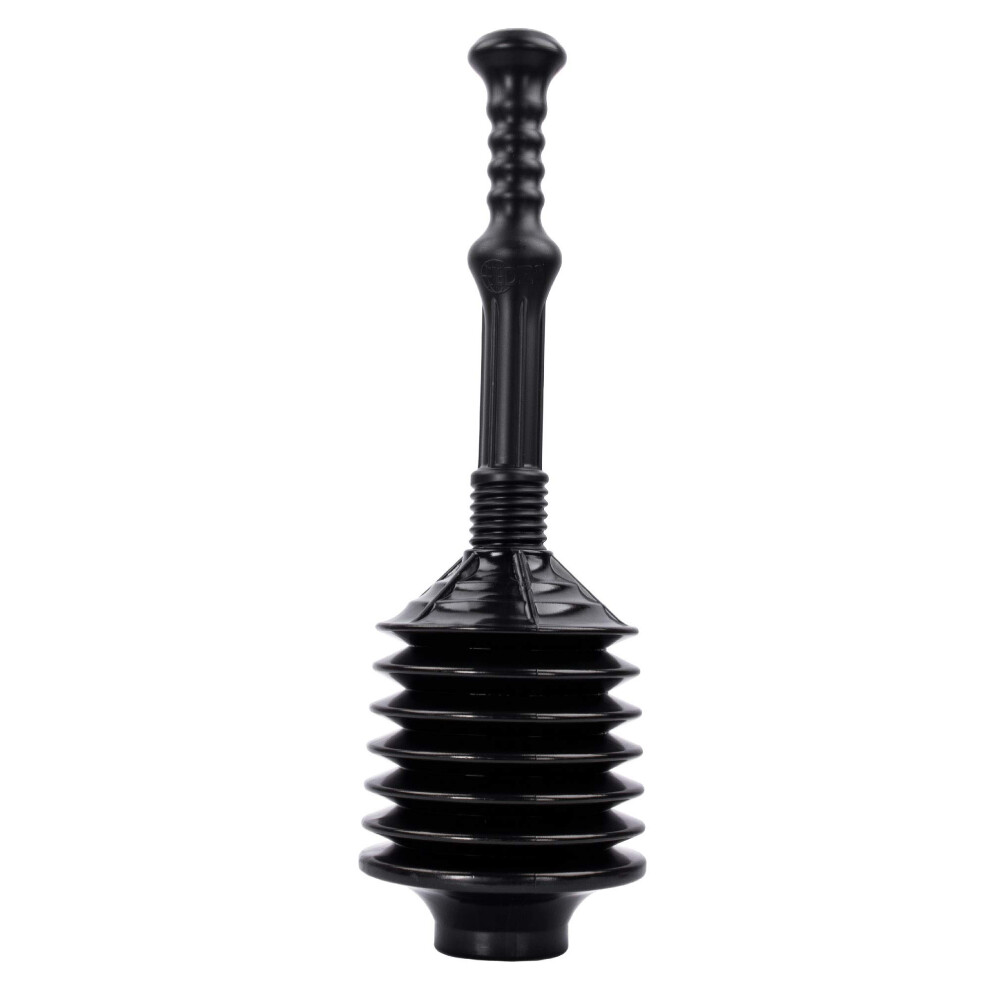 Vetta Professional Bellows Accordion Toilet Plunger, High Pressure Thrust Plunge Removes Heavy Duty Clogs From Clogged Bathroom Toilets, All Purpose 5051220342765