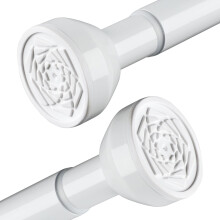 Shower Curtain Rail 125-205cm Stainless Steel Shower Curtain Rod Tension Rod for Curtains No Drill Extendable Curtain Poles for Bathroom Bedroom