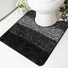Famibay Toilet Pedestal Mat Only WC Toilet Rug Non Slip Super Absorbent U Shape Bath Mat Microfiber Soft Washable Bathroom Floor Rug
