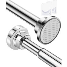 Bingobang Stainless Steel Extendable Shower Curtain Rod Tension Pole, Net Voile Shower Curtains Rail, Adjustable No-drilling Telescopic Rods