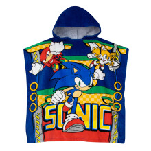 Sonic The Hedgehog Kids Hooded Towel | Children?s Bath Towels | Kids Beach Towel | One Size Blue
