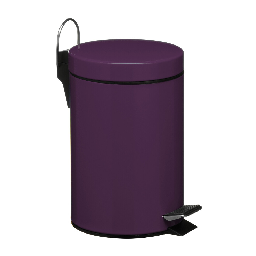 Premier Housewares Kitchen Bin Recycling And Waste Bathroom Bin Non- Slip Rubbish Bin Bins For Kitchen Non Marking Recycling Bins Pedal Bin,H26 Purple