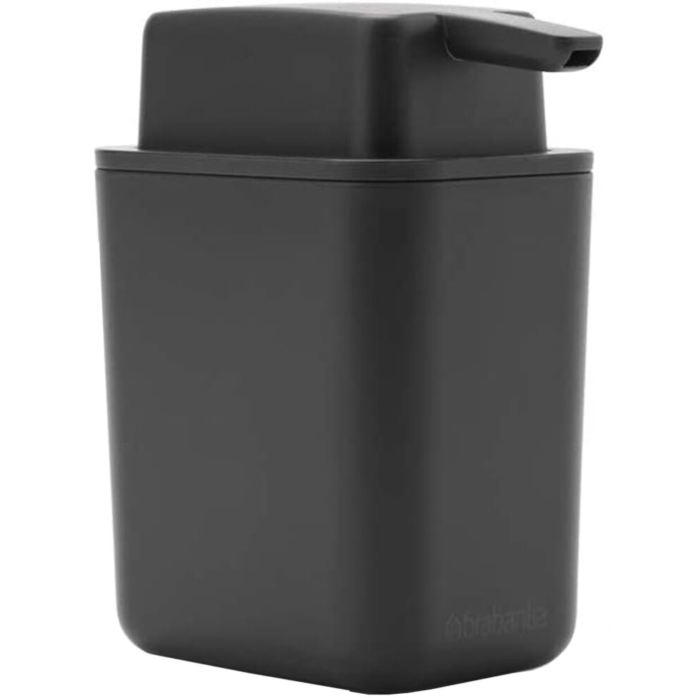 Brabantia Refillable Soap Dispenser 250 ml, Easy-Fill, Non-Drip, Handwash Pump for Bathroom or Kitchen, Dark Grey