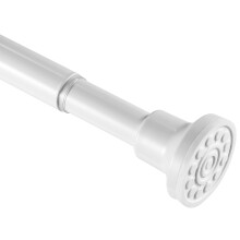 Shower Curtain Pole White? Adjustable Telescopic Shower Curtain Rod 72-255cm? Shower Curtain Rail No Drilling and Stainless for Bathroom, Window