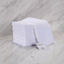 VINN DUNN? Hotel 100% Cotton Face Cloth, 12 Cotton Washcloths, Flannels Face Cloth Pack, 400 GSM Wash Cloths | 30 x 30 cm | WHITE | Pack of 12