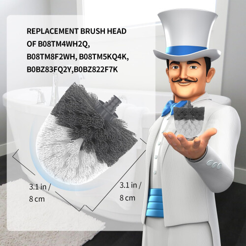 MR.SIGA Premium Toilet Bowl Brush Replacement Head, 2 Pack 1