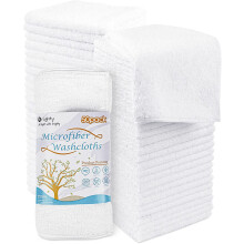 Orighty Microfibre Washcloths Towels Set 50 Pack, Highly Absorbent and Soft Feel Face Cloths, Multi-Purpose Wash Cloths for Bathroom, Hotel, Spa, and