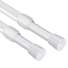 Vista 135-250cm Tension Rods for Curtains without Drilling Curtain Poles Extendable Curtain Rod Adjustable for DIY Projects, Cupboard, Kitchen,