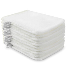 PHOGARY Pack of 10 Microfibre Body Wash Mitts, Soft Face Cleansing Mitts, Bath SPA Terry Cloth, Reusable Makeup Remover Mitt Gloves, 15x20 cm, White