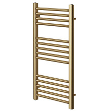 Greened House Brushed Brass Straight Heated Towel Rail 400mm Wide x 800mm High Flat Central Heating Bathtoom Towel Radiator