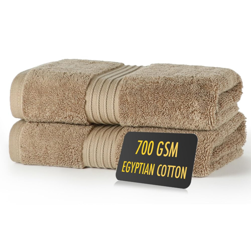 ALSAP Brown Hand Towels Pack of 2 - Ultra Soft Super Absorbent 700 GSM Egyptian Cotton Towels - Bathroom Linen Sets - Luxury Hotel Quality Cotton Hand-image-OPC-PHC9GHC-NEW