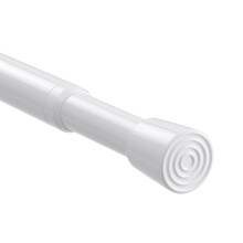 Tension Rod for Curtains 80-150cm Shower Curtain Rod White Spring Rod Extendable Curtain Pole No Drill Tension Rod Shower Curtain Poles for