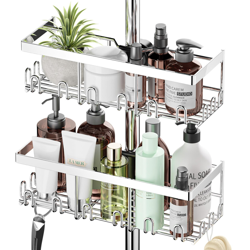 Houseup Shower Caddy - Bathroom Shower Shelf Tidy Organiser No Drilling Suit 18Mm-25Mm Shower Rail, Shower Storage For Soap Shampoo Shower Rack,
