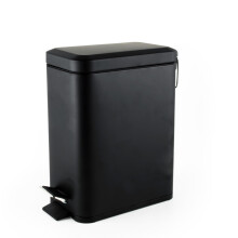 Beldray LA041173BLKFEU7 Bathroom Pedal Bin ? Rectangular Soft-Close Lid Rubbish Bin, Kitchen/Bedroom/Office Waste, 5 L Capacity Removable Inner