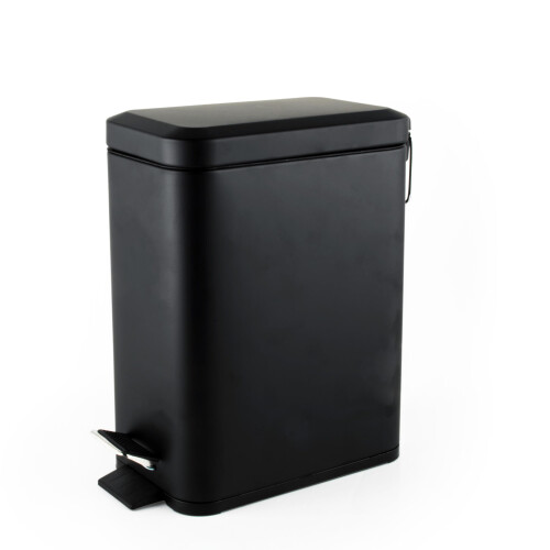 Beldray Beldray LA041173BLKFEU7 Bathroom Pedal Bin ? Rectangular Soft-Close Lid Rubbish Bin, Kitchen/Bedroom/Office Waste, 5 L Capacity Removable Inner