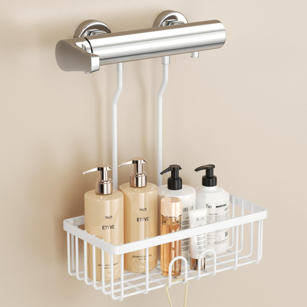 pickpiff Shower Caddy Shower Shelf Organiser Hanging Storage No Drilling Hook Over Rack Shampoo Holder for Shower Accessories Stainless Steel