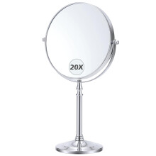 MIYADIVA Magnifying Mirror 20x, Double Sided 1X & 20X Magnifying Mirror on Stand, Large Tabletop Magnified Vanity Mirror, Magnified Mirror with