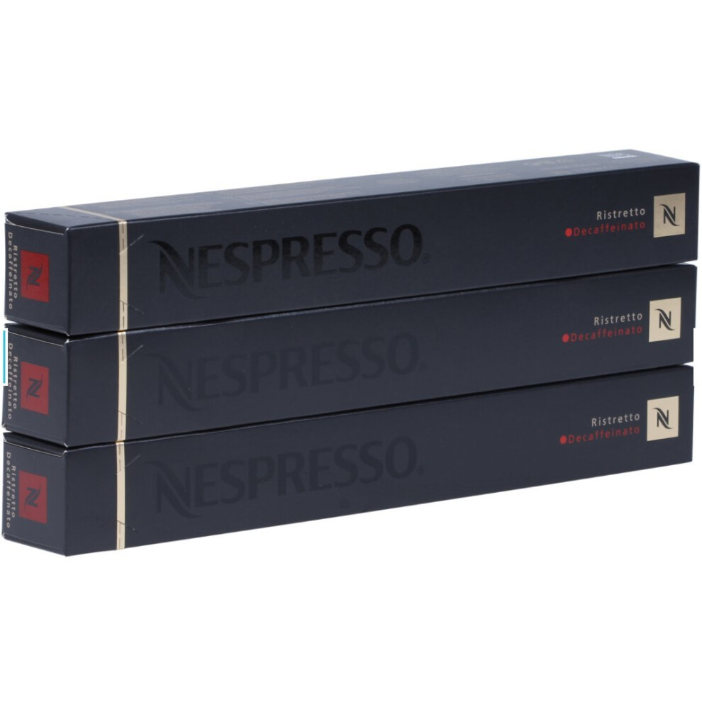 Nespresso 30 Decaf Ristretto Coffee Capsules - New Strong Decaf